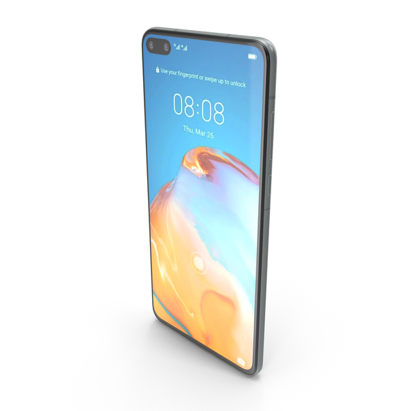 Smartphone: Huawei P40 Ice White PNG & PSD Images