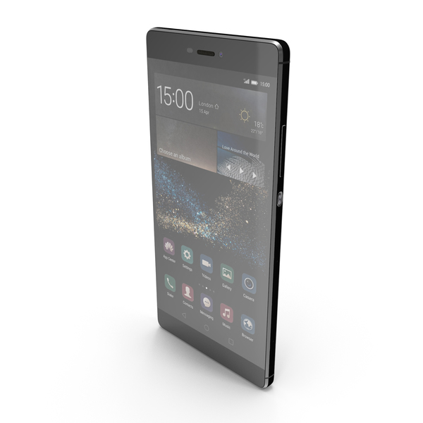 Smartphone: Huawei P8 Carbon Black PNG & PSD Images