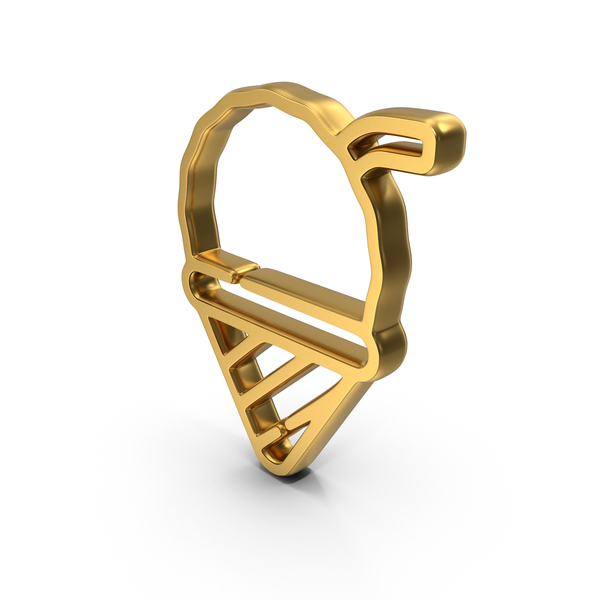 Symbols: Ice Cream Cone Gold Symbol PNG & PSD Images
