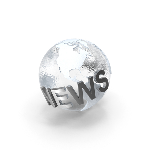 Shape: Ice Globe With News Text PNG & PSD Images