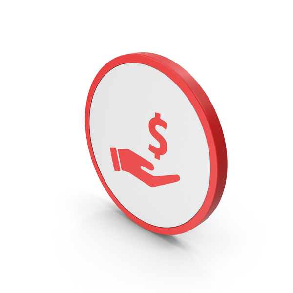 Sign: Icon Dollar In Hand Red PNG & PSD Images