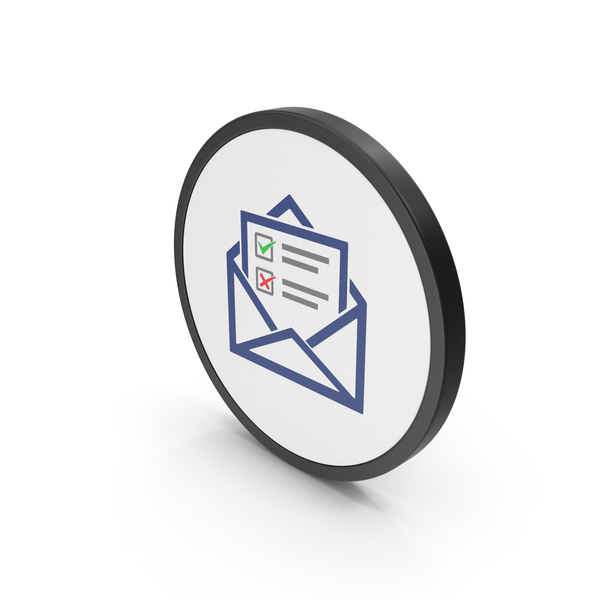 Computer: Icon Envelope With Checklist Colored PNG & PSD Images