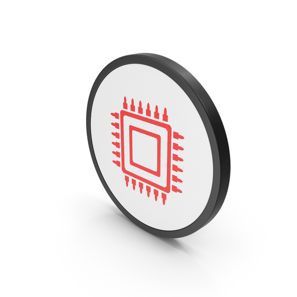 Computer Chip: Icon Microchip Red PNG & PSD Images