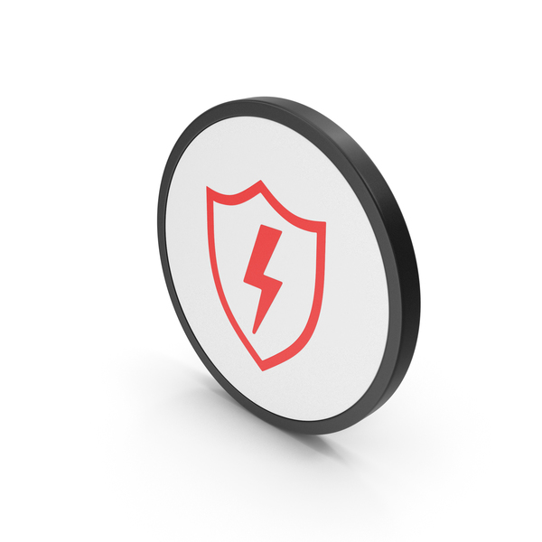 Icon Shield And Lighting Red PNG & PSD Images