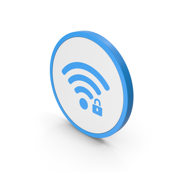 Wi Fi: Icon WIFI With Password Blue PNG & PSD Images