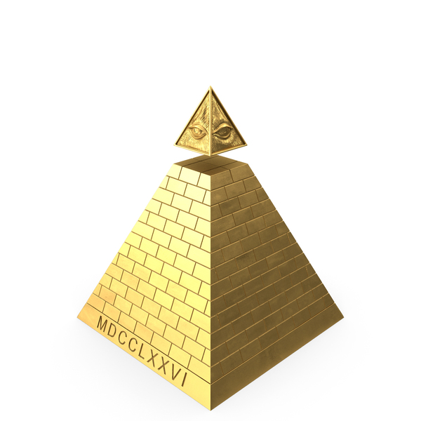 Masonic Symbol: Illuminati Pyramid Gold PNG & PSD Images