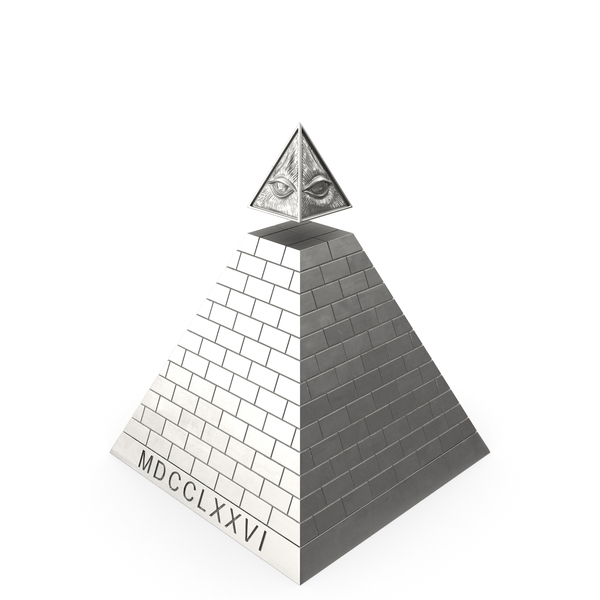 Masonic Symbol: Illuminati Pyramid Silver PNG & PSD Images