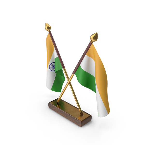 Flag: India Cloth Two Flags Stand PNG & PSD Images