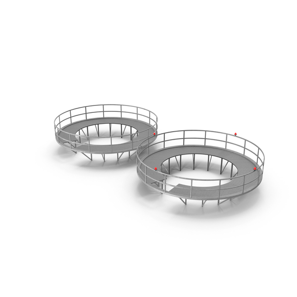 Architecture Components: Industrial Circular Platforms With Railings PNG & PSD Images Architecture Components: Industrial Circular Platforms With Railings PNG & PSD Images