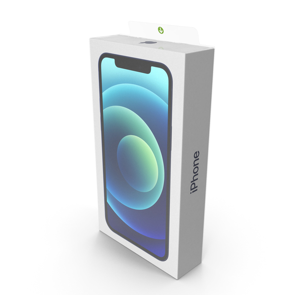 Smartphone: iPhone 12 Package Box Blue PNG & PSD Images Smartphone: iPhone 12 Package Box Blue PNG & PSD Images