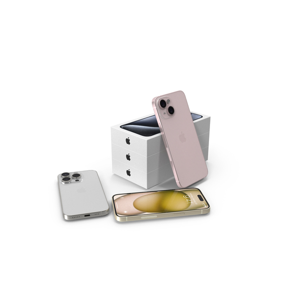 Smartphone: IPhone 15 Plus Different Colors Unboxed PNG & PSD Images Smartphone: IPhone 15 Plus Different Colors Unboxed PNG & PSD Images