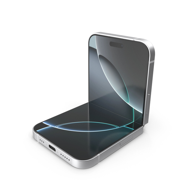 Smartphone: iPhone Flip Bent Pure Silver PNG & PSD Images Smartphone: iPhone Flip Bent Pure Silver PNG & PSD Images