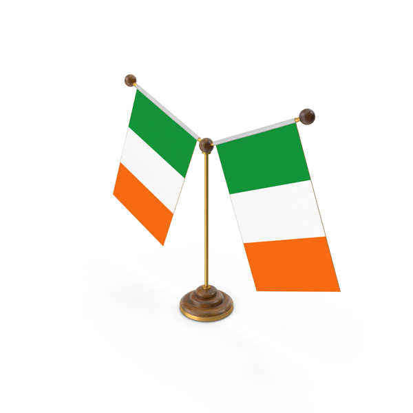 Ireland Country Y Shaped Double Table Flag Stand PNG & PSD Images
