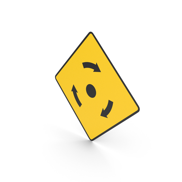 Traffic Signs: Irish Sign Mini Roundabout Ahead PNG & PSD Images