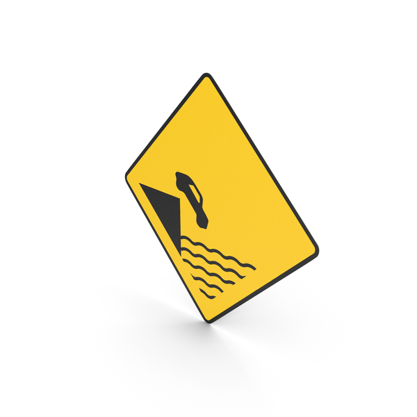 Traffic Signs: Irish Sign Unprotected Water PNG & PSD Images