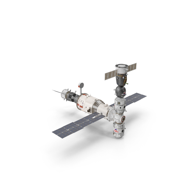 Space Station: ISS Zvezda Service Module Fully Assembled PNG & PSD Images