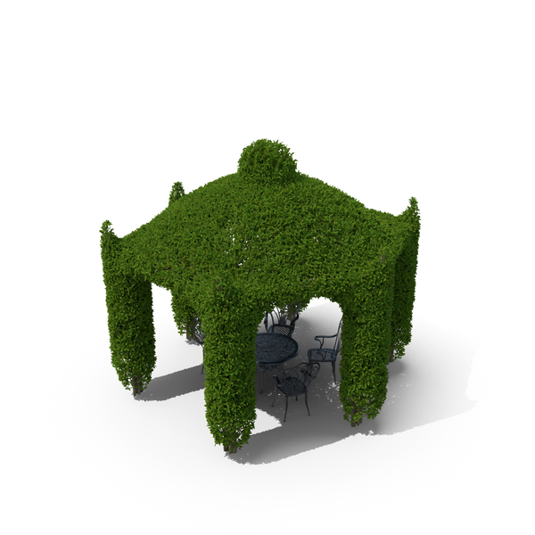 Ivy Gazebo With Garden Furniture PNG & PSD Images