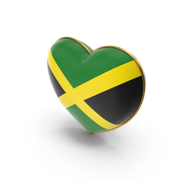 Jamaica Country Flag In Heart Golden Frame PNG & PSD Images Jamaica Country Flag In Heart Golden Frame PNG & PSD Images