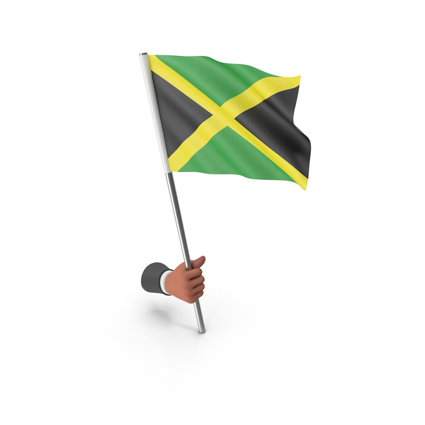 Jamaica Hand Hold Flag PNG & PSD Images