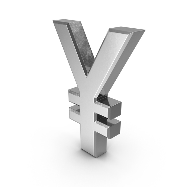 Sign: Japanese Yen Currency Symbol Silver PNG & PSD Images