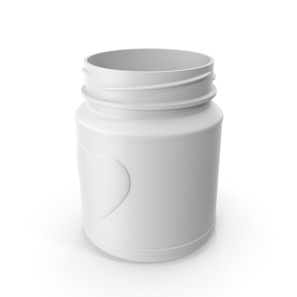 Jar Heart White without Lid PNG & PSD Images