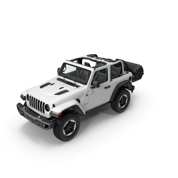 Car Roofbox: Jeep Wrangler with Thule Transporter Combi PNG & PSD Images