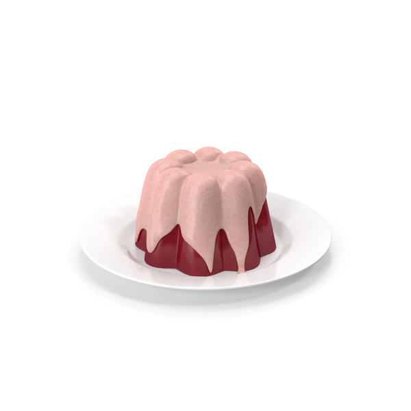Jelly Pudding Fruit with Strawberry Cream on Plate PNG & PSD Images Jelly Pudding Fruit with Strawberry Cream on Plate PNG & PSD Images