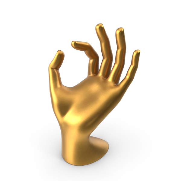 Jewelry Display OK Hand Golden PNG & PSD Images