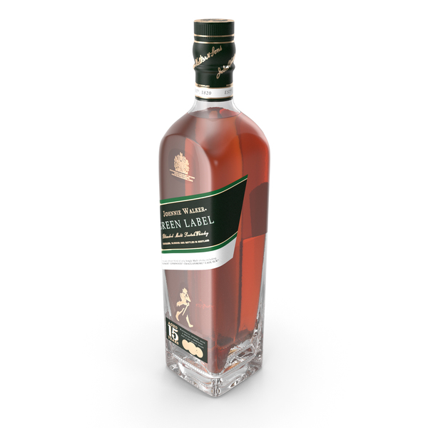 Whiskey: Johnnie Walker Green Label Bottle PNG & PSD Images
