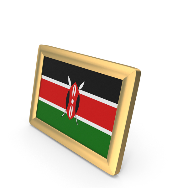 Picture: Kenya Flag Golden Desktop Photo Frame PNG & PSD Images