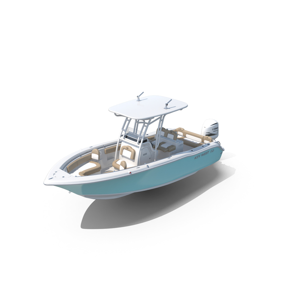 Offshore Motorboat: Key West 239FS Fishing Boat and Yamaha 5.3L F350C Engine PNG & PSD Images