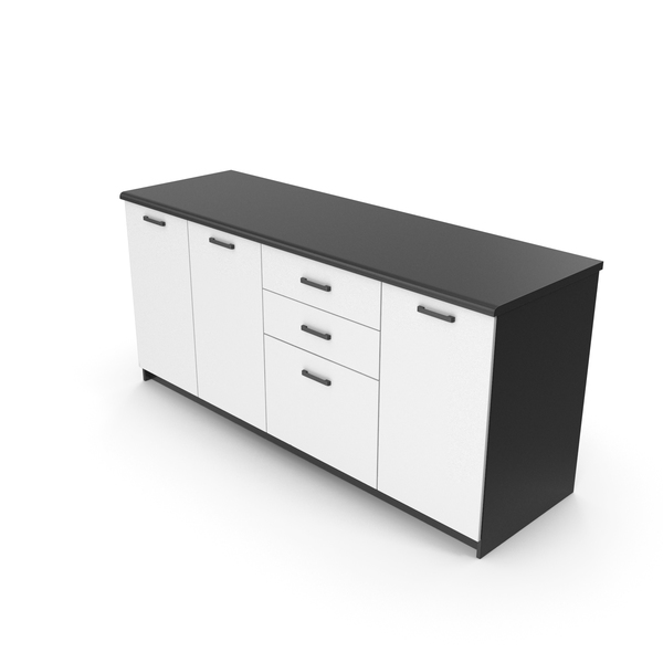 Set: Kitchen Cabinet Black White PNG & PSD Images