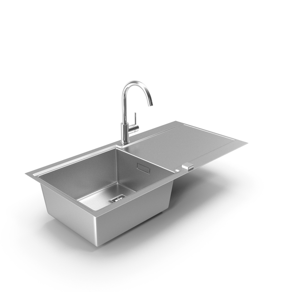 Kitchen Chrome Single Sink 2 PNG & PSD Images