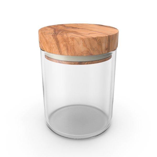 Kitchen Jar with Wood Lid PNG & PSD Images