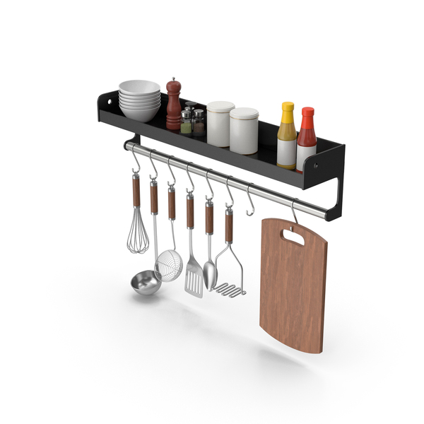 Kitchen Rack With Hooks PNG & PSD Images