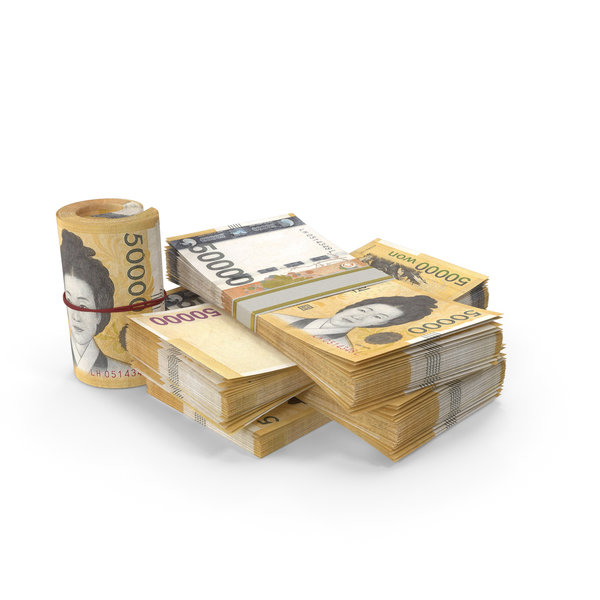 Korean Won Banknote Pile of Stacks PNG & PSD Images Korean Won Banknote Pile of Stacks PNG & PSD Images