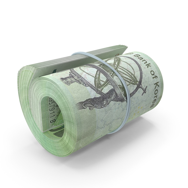 Korean Won Banknote Roll PNG & PSD Images Korean Won Banknote Roll PNG & PSD Images
