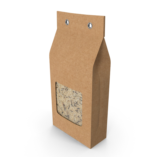 Industrial Equipment: Kraft Paper Bag with Black and White Rice PNG & PSD Images