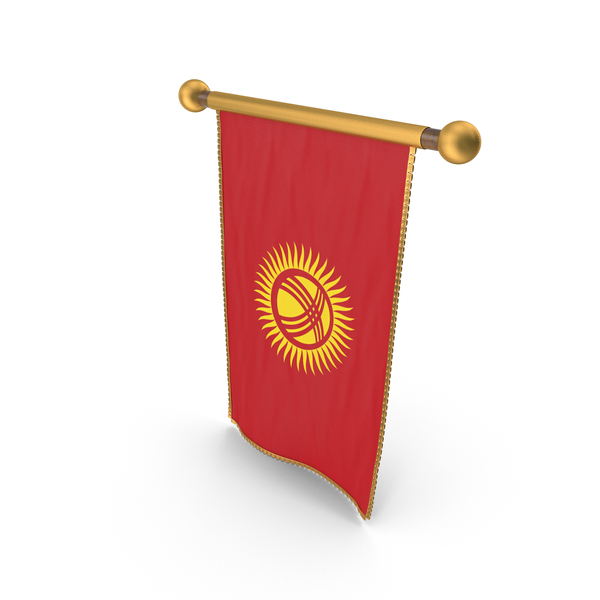 Kyrgyzstan Country Hanging Flag Design PNG & PSD Images