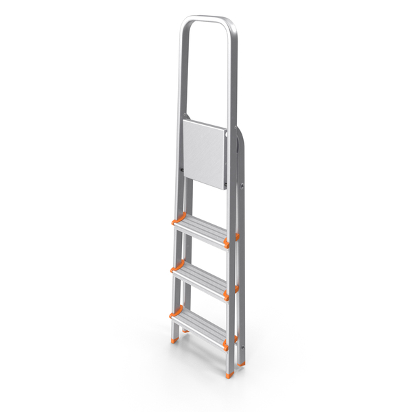 Step: Ladder Closed Standing Metal And Orange PNG & PSD Images