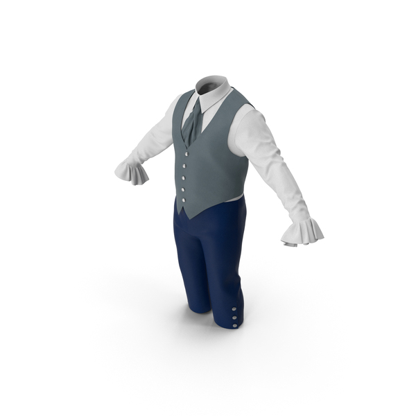 Suit: Lantern Sleeves Shirt with Vest and Short Pants PNG & PSD Images