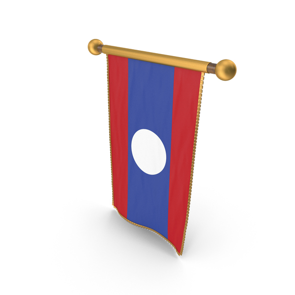 Laos Country Hanging Flag Design PNG & PSD Images