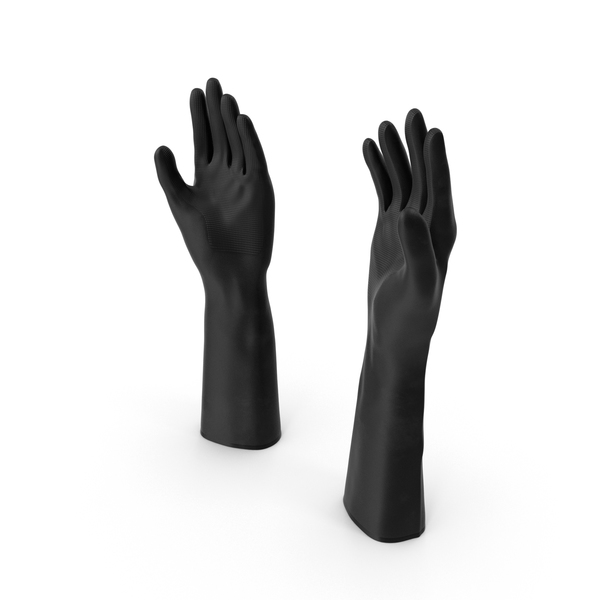 Large Black Rubber Lab Gloves PNG & PSD Images