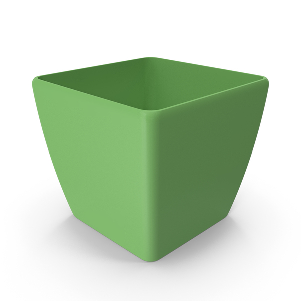 Support: Large Square Flower Pot Green PNG & PSD Images
