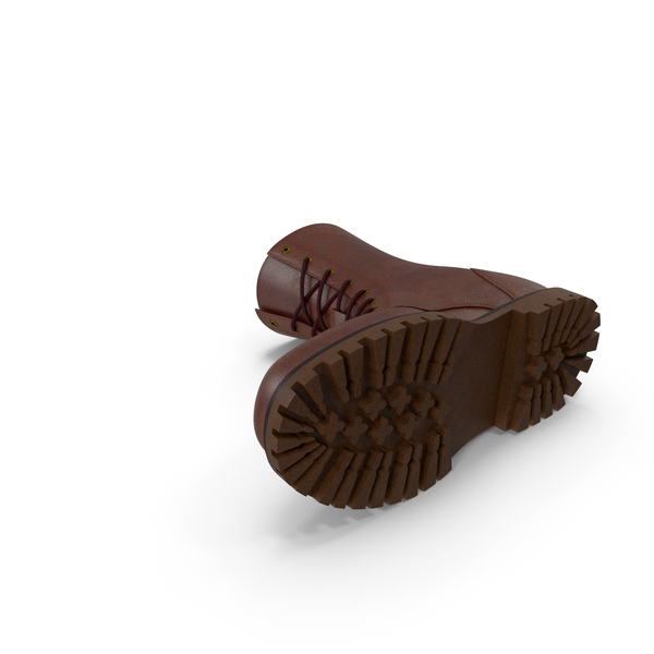 Boots: Leather Brown Right Boot PNG & PSD Images