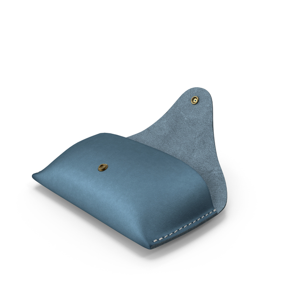 Glasses: Leather Sunglasses Case Open Blue PNG & PSD Images