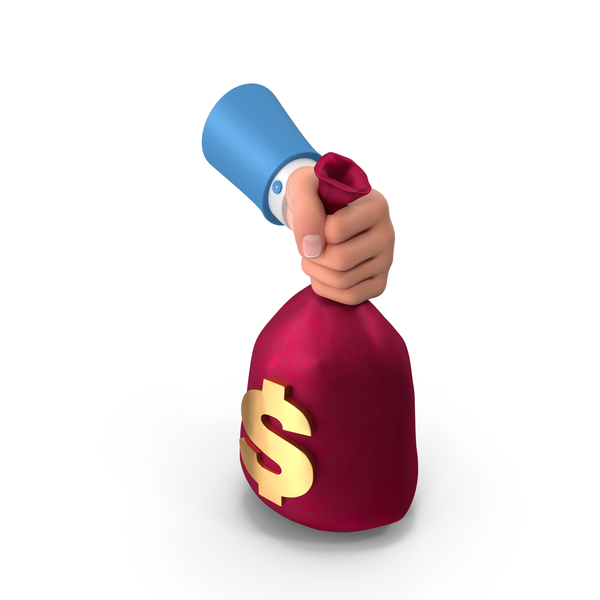 Left Hand Hold Dollar Money Bag PNG & PSD Images