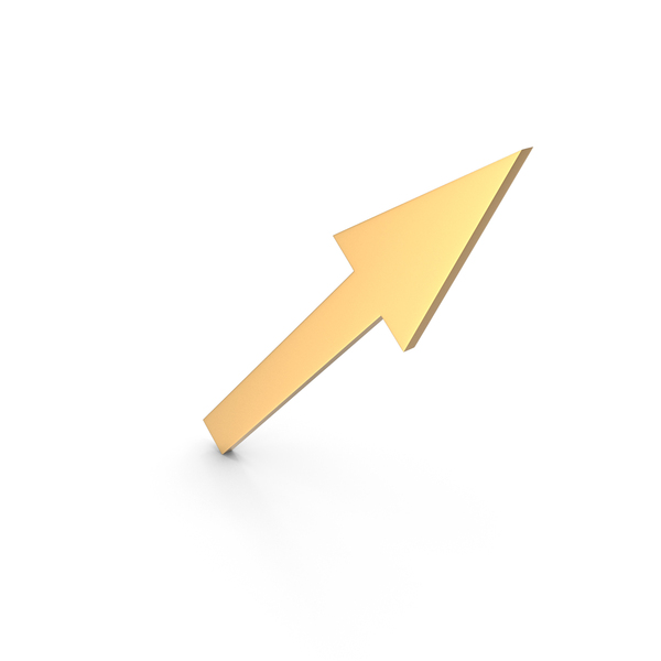 Directional: Left Up Arrow Gold PNG & PSD Images
