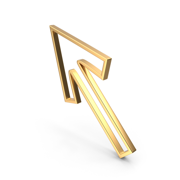 Directional: Left Up Arrow Gold PNG & PSD Images