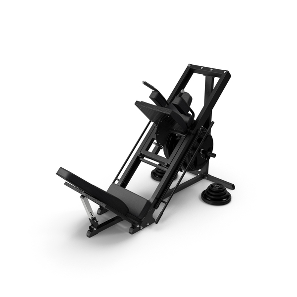 Leg Press and Hack Squat Machine with Plates Set PNG & PSD Images